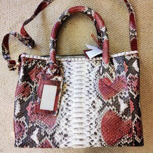 NEVER USED Genuine Python Leather Large Handbag